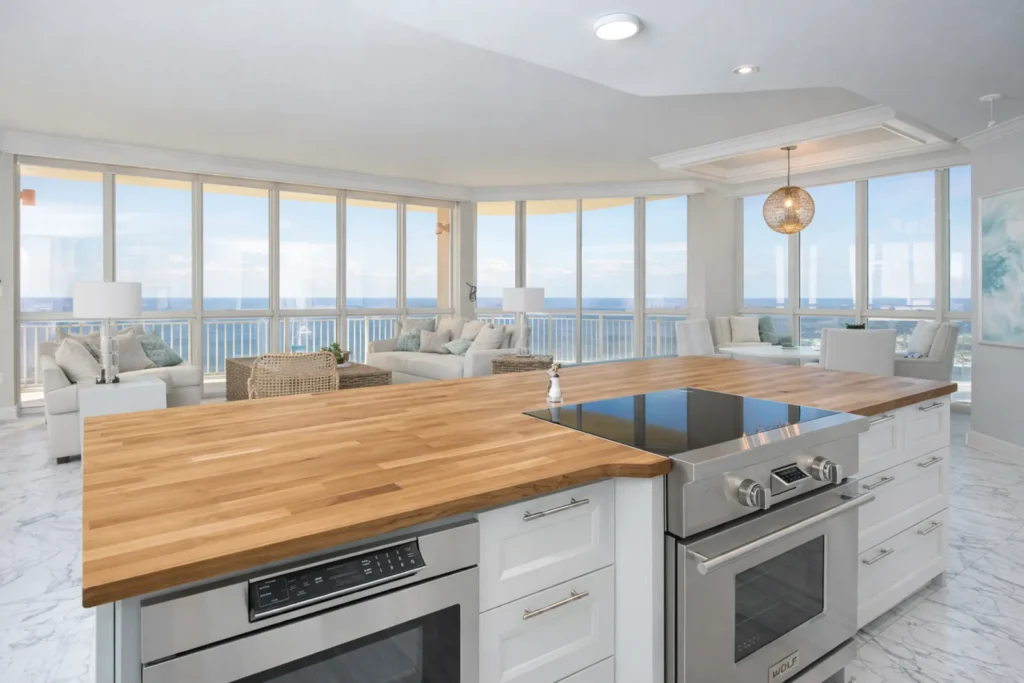 Butcherblock countertop installation in Kitty Hawk, NC