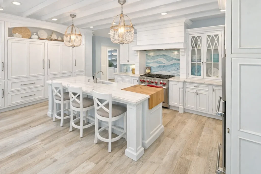 Custom kitchen island construction in Southern Shores, NC